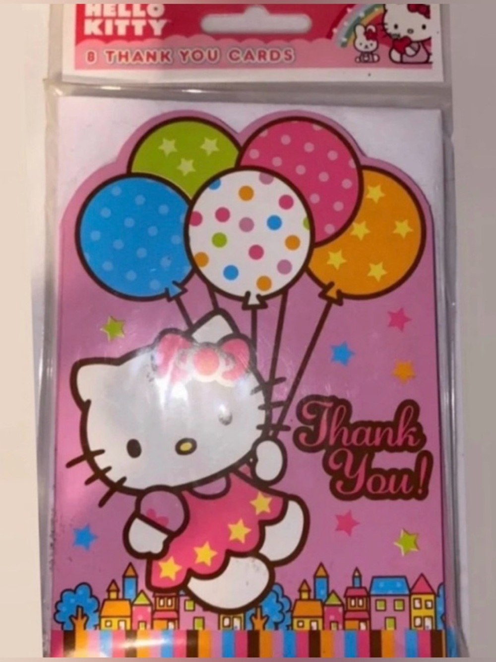💞 New Sanrio Hello Kitty 8 Pack Thank You Card & Envelope Set